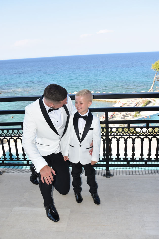 Father and son at his dads wedding