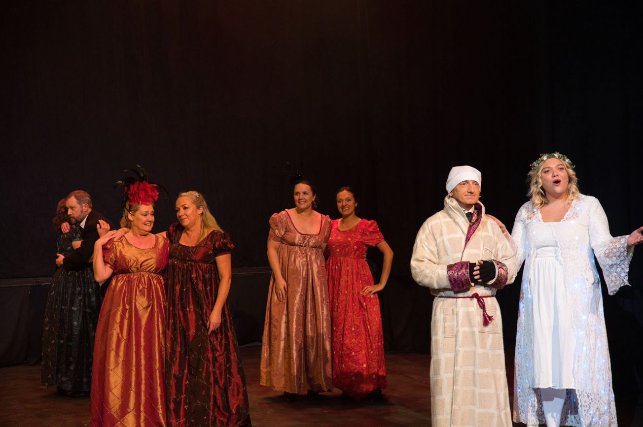 Actors man on stage in Theatre stage show 